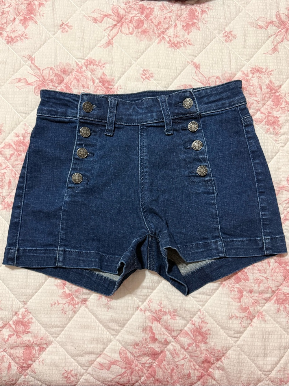 American Eagle Outfitters dark wash denim sailor-style with a high-rise waist